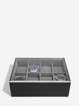 Скринька для 8 годинників Stackers Black з кришкою 74806