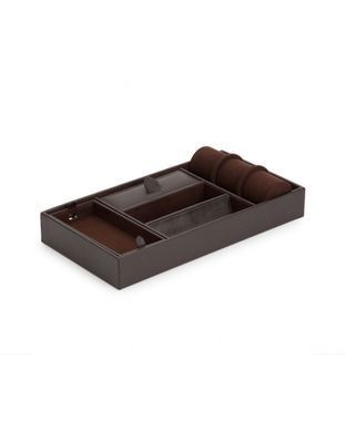 Органайзер WOLF Blake Valet Tray W/Watch Cufflink Brown Pebble
