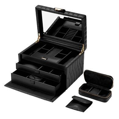 Скринька для зберігання прикрас WOLF Lauren Medium Jewelry Box Black