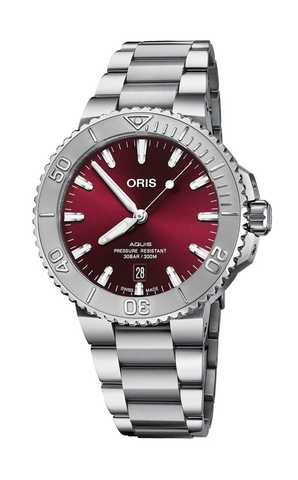 ORIS Diving Aquis Date Relief Cherry 733.7730.4158 MB