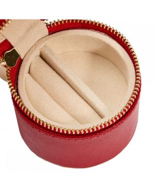 Футляр для хранения украшений WOLF Palermo Double Watch Roll With Jewelry Pouch Red