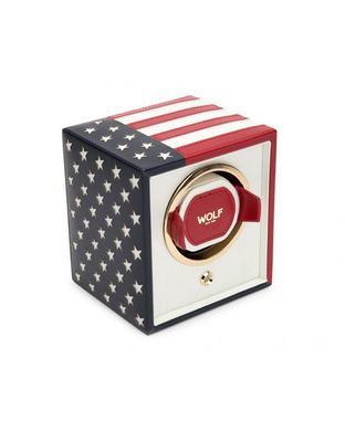 Скринька WOLF Cub Single Winder USA Flag для підзаводу годинника