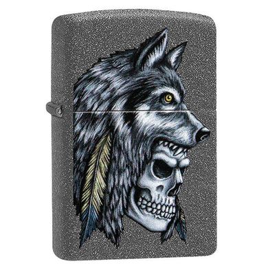 Зажигалка Zippo 211 Wolf Skull Feather Design 29863