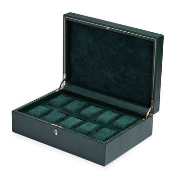 Шкатулка для хранения часов WOLF British Racing 10 Piece Watch Box Green
