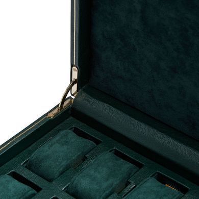 Скринька для зберігання годинників WOLF British Racing 10 Piece Watch Box Green